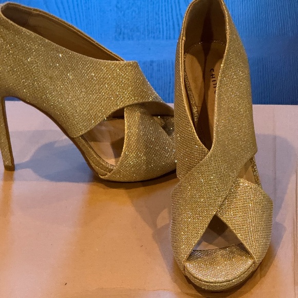 Chinese Laundry Glittering Gold Heels - Picture 1 of 1